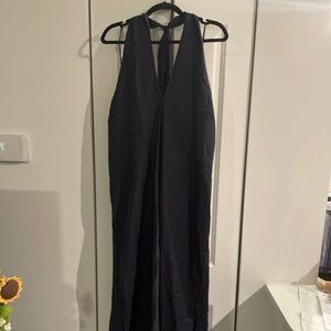 Antonio Melani Women's Dress Navy Blue DRS Sondra Halter Dress With Slits XL NWT